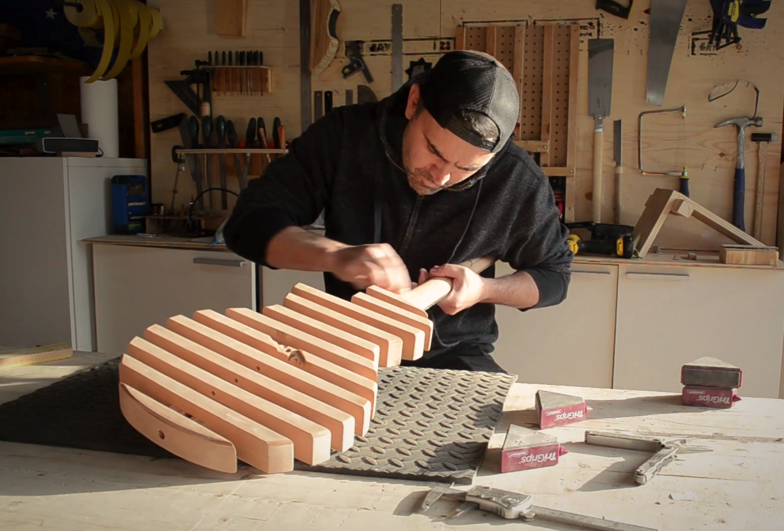Mick working in the workshop